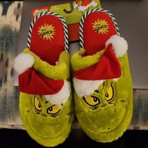 Dr. Seuss The Grinch Ladies Slippers Sz L 9/10 Brand New